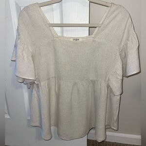Umgee Women's Cream Flowy Blouse